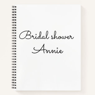 Cuaderno simple minimal add your name text bridal shower t