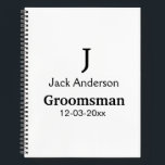 Cuaderno SIMPLE MINIMAL añada tu nombre personalizado groom<br><div class="desc">diseño</div>