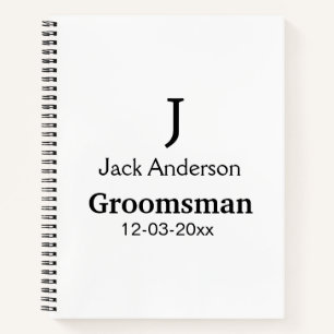 Cuaderno SIMPLE MINIMAL añada tu nombre personalizado groom