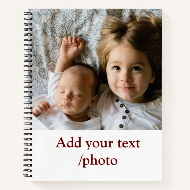 Cuaderno simple minimal AÑADE TU FOTO TEXTO NAVIDAD N (Anverso)