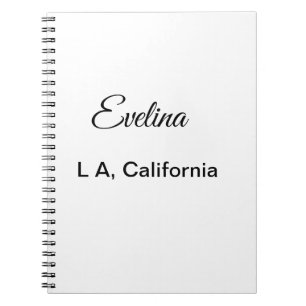 Cuaderno Simple minimal añade tu nombre texto lugar ciudad