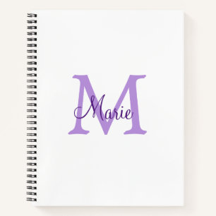 Cuaderno simple minimal añadir nombre monograma rosa rojo