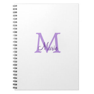 Cuaderno simple minimal añadir nombre monograma rosa rojo
