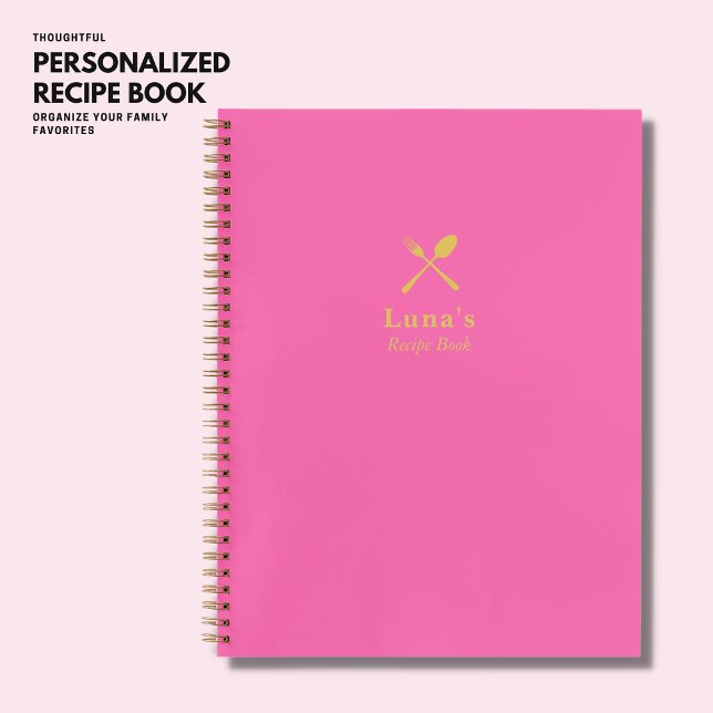 Cuaderno Simple Minimalista receta de moda, rosado caliente (Subido por el creador)
