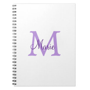 Cuaderno simple mínimo añadir nombre monograma rojo rosado