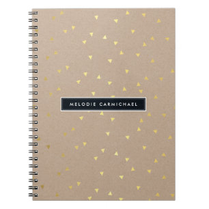 Cuaderno SIMPLE moderna geo confetti patrón oro Relieve met