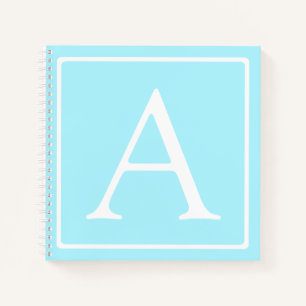 Cuaderno Simple Monograma Azul Cielo