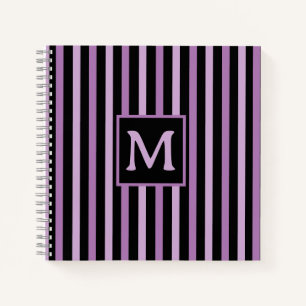 Cuaderno Simple morado y lavanda rayado inicial