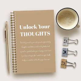 Cuaderno Simple motivational brown and white Notebook 