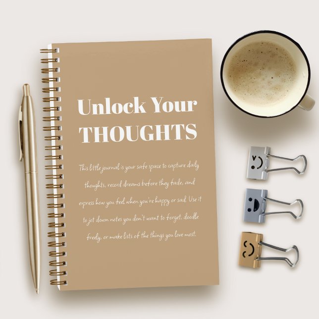 Cuaderno Simple motivational brown and white Notebook  (Subido por el creador)