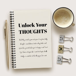 Cuaderno Simple motivational ivory and black Notebook 