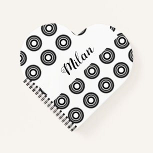 Cuaderno simple personalizado BLACK mandala monograma añada