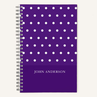 Cuaderno Simple Personalizado Funky Purple Polka Dots Patte