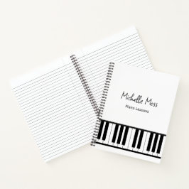 Cuaderno Simple Piano Music Lessons Black White