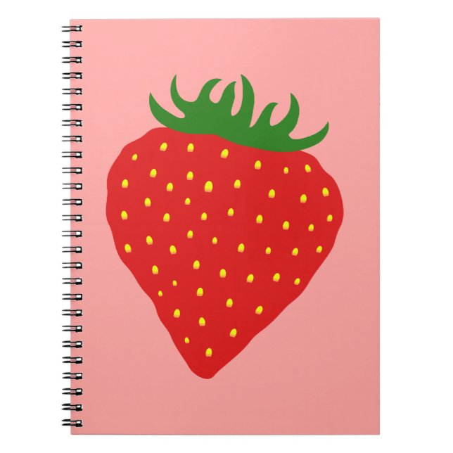 Cuaderno Simple portátil personalizado Strawberry (Frente)