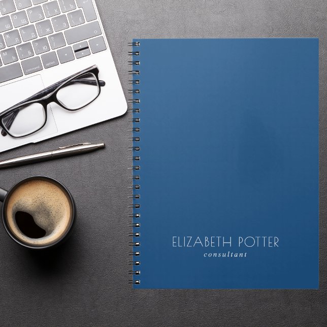 Cuaderno Simple Profesional Estética Moderna Azul y Blanco (Subido por el creador)