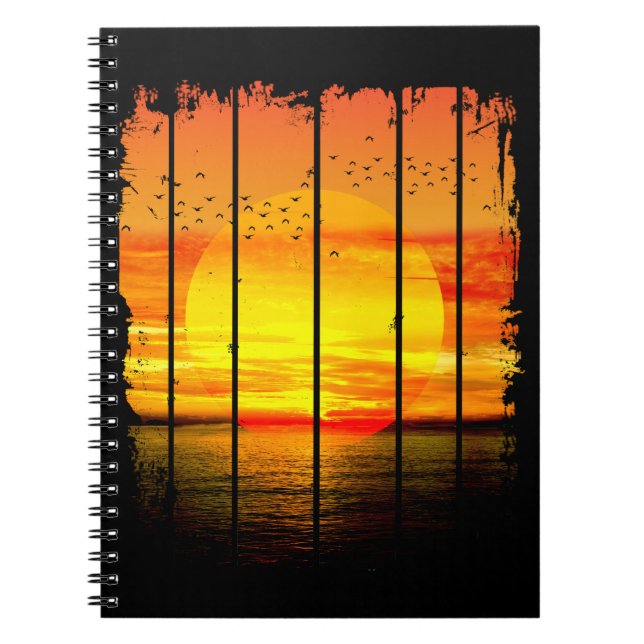 CUADERNO SIMPLE PUESTA DE SOL OCEÁNICA (Frente)