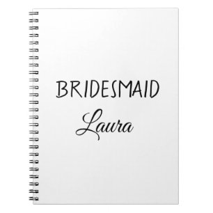 Cuaderno Simple regalo de dama de honor minimalista añadir