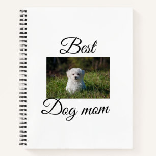 Cuaderno Simple regalo de foto de perro con nombre en color