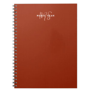 Cuaderno Simple Regalo de Monograma Minimalista Escarlata R
