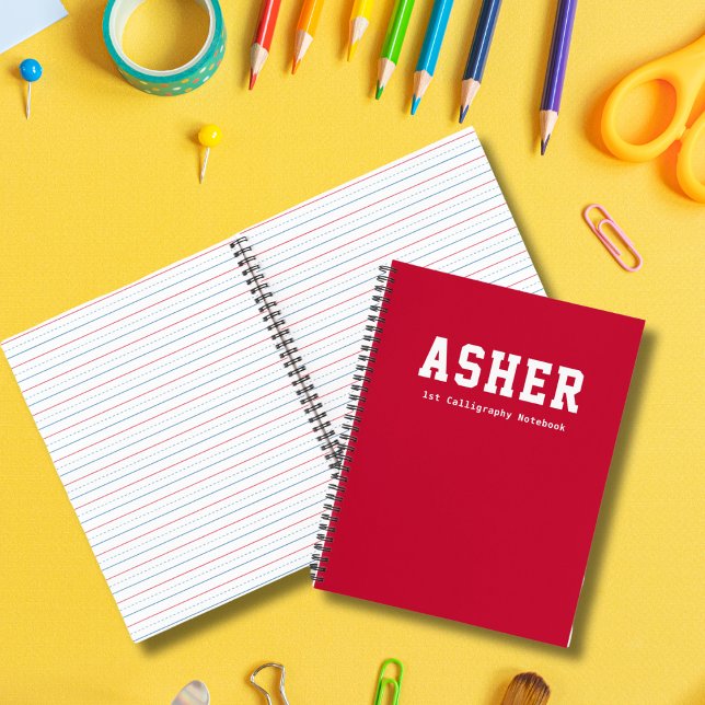 Cuaderno Simple Rojo Personalizado Calligraphy Jardín de In (Subido por el creador)