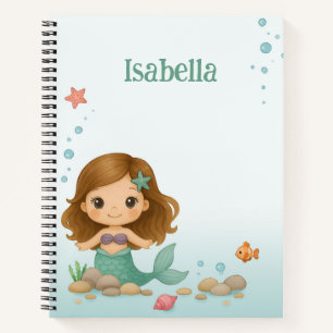 Cuaderno Simple sirena pequeña linda