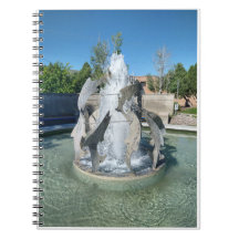 Simple Square Fountain Photo Spiral Notebook