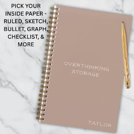 Cuaderno Simple Stylish Overthinking Storage List Name Rose