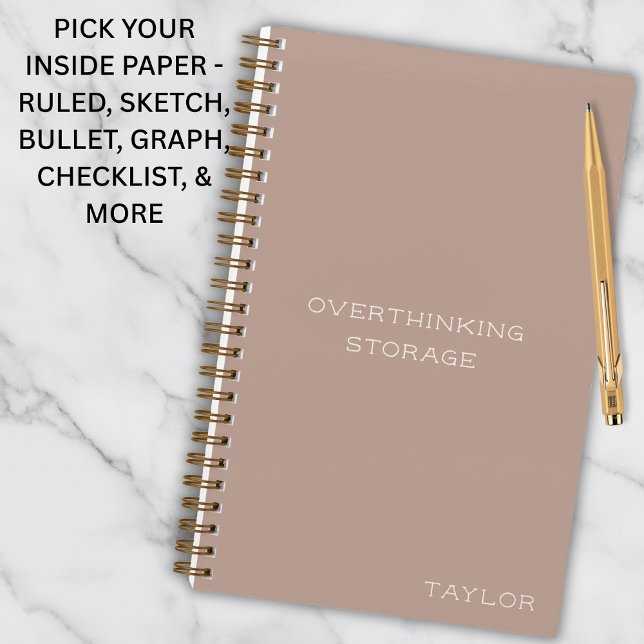 Cuaderno Simple Stylish Overthinking Storage List Name Rose (A calm place for busy thoughts.
Minimal design with modern humor.)