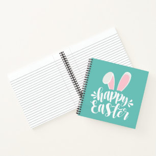Cuaderno Simple y lindo conejito orejas feliz Pascua Cuad