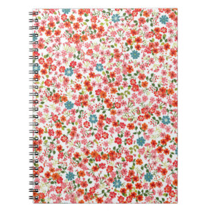 Cuaderno Simple y lindo patrón en flores de pequeña escal