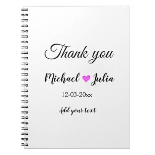 Cuaderno Simple y mínimo gracias pareja nombre corazón purp