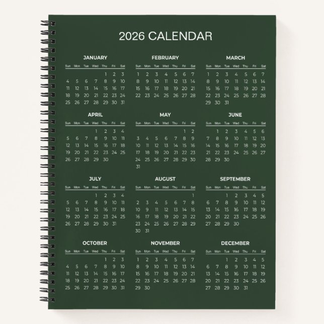 Cuaderno Simple Yet Elegant 2026 Calendar |  (Anverso)