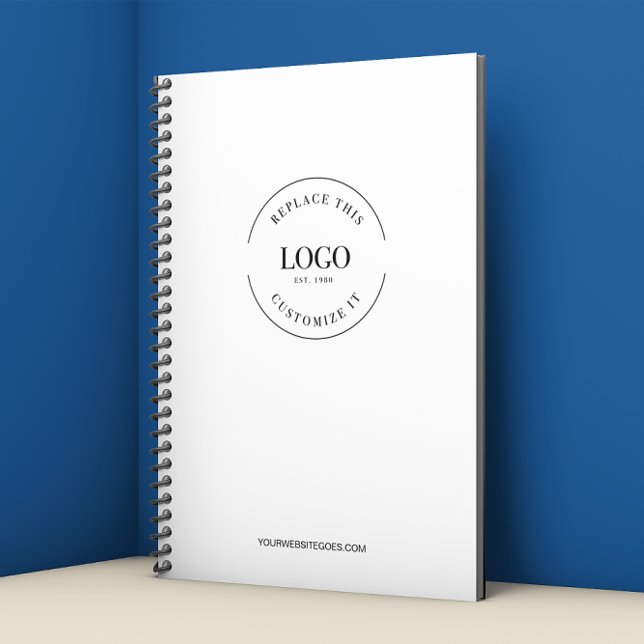 Cuaderno Simple Your Logo and website Promotional Business  (Custom notebook for business with logo and website.)