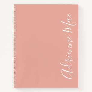 Cuaderno Simplemente elegante rosa coral personalizado