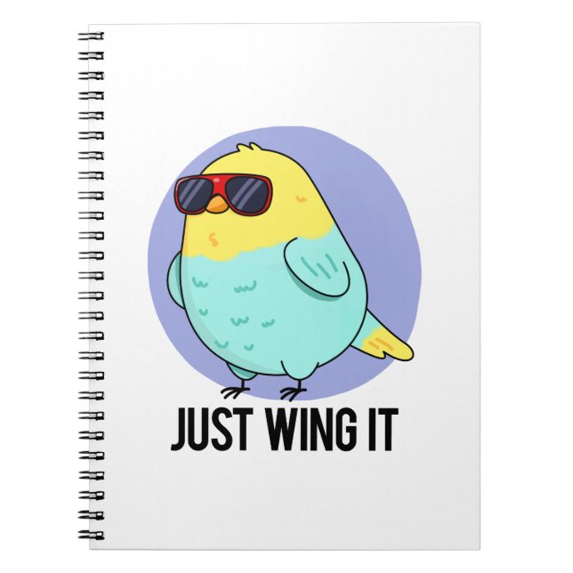 Cuaderno Simplemente Improvisa Chiste Divertido de Pájaro  (Frente)