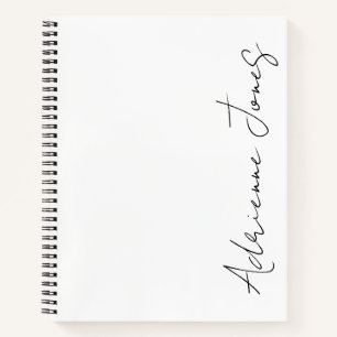 Cuaderno Simplemente su nombre blanco y negro
