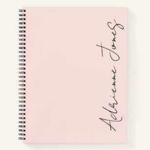 Cuaderno Simplemente tu nombre Pastel Rosa y Negro