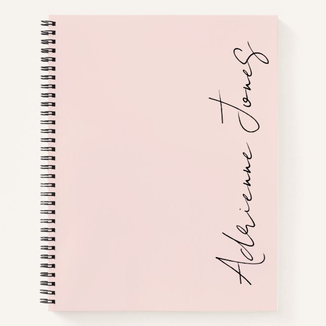 Cuaderno Simplemente tu nombre Pastel Rosa y Negro (Anverso)
