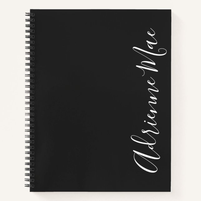 Cuaderno Simply Elegant Modern Dark Gray Personalized (Anverso)