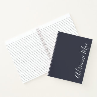Cuaderno Simply Elegant Modern Navy Blue Personalized