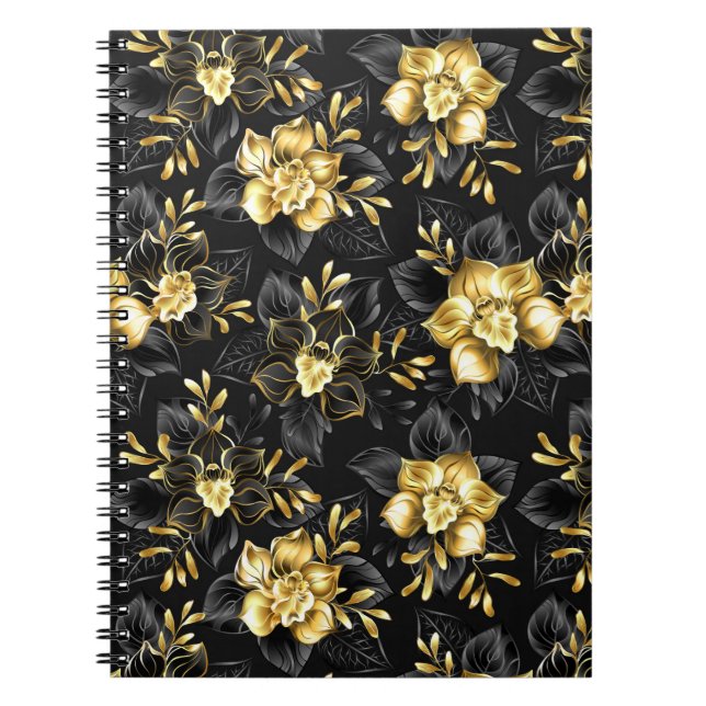 Cuaderno Sin inconvenientes con las orquídeas de joyas (Frente)