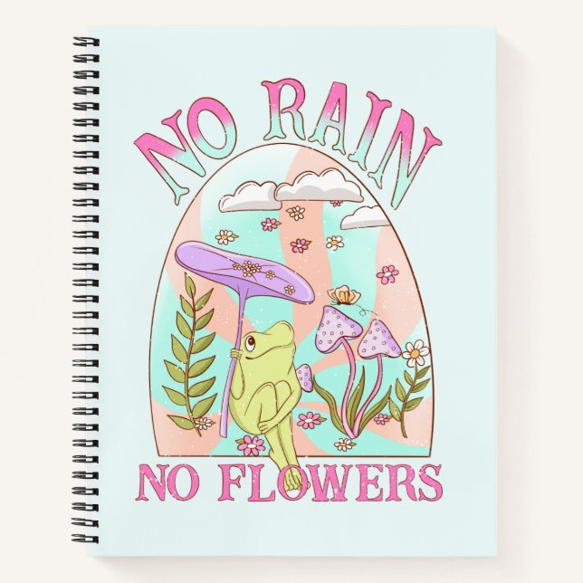 Cuaderno Sin lluvia, sin flores - Flores y hongos vibrantes (Anverso)
