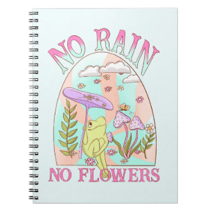 Cuaderno Sin lluvia, sin flores - Flores y hongos vibrantes