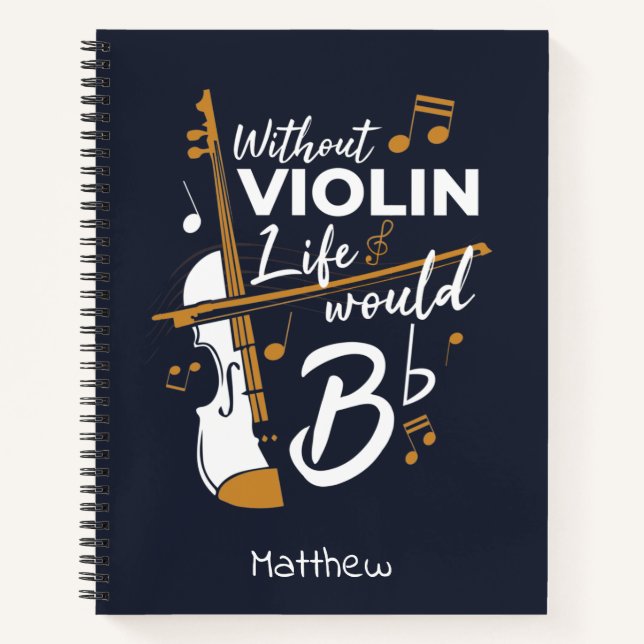 Cuaderno Sin Violín, la vida sería violinista (Anverso)
