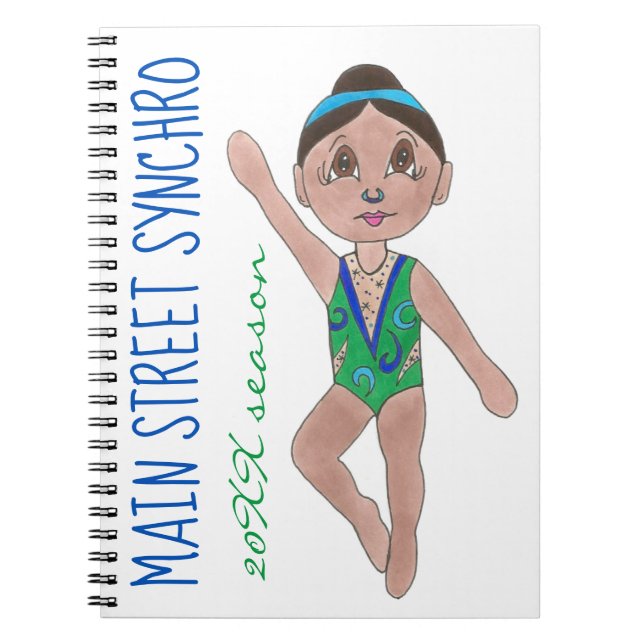 Cuaderno Sincronización de equipos de Chicas Swimmer Swim (Frente)