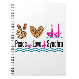 Cuaderno Síncrono de amor por la paz Artista de natación 