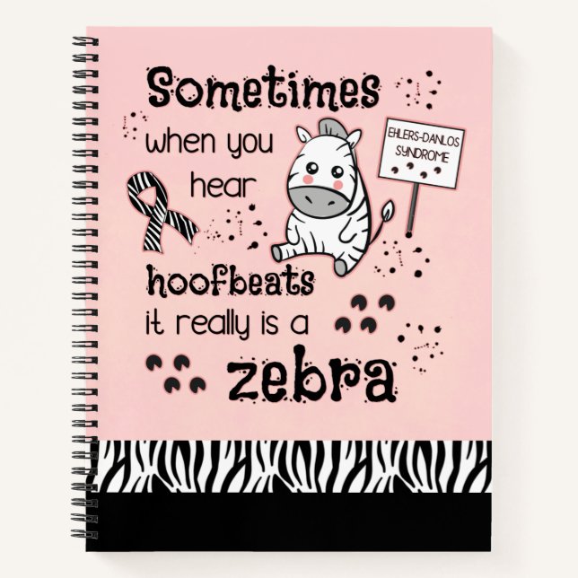 Cuaderno Síndrome de Ehlers-Danlos Conciencia de las cebras (Anverso)