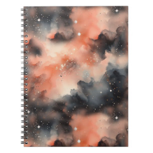 Cuaderno Sinfonía celestial de color de agua abstracto