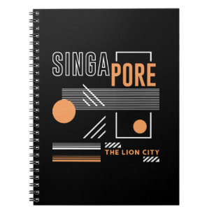 Cuaderno Singapur La Ciudad León Diseño Geométrico Moderno